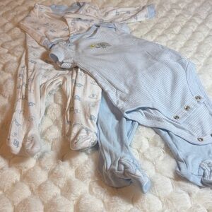 Baby Blue Elephant Onesie and Pajama Set